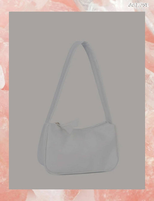 AAFROSE Minimalist Baguette Bag - White