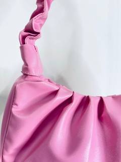 AAFROSE Pleated pink baguette bag