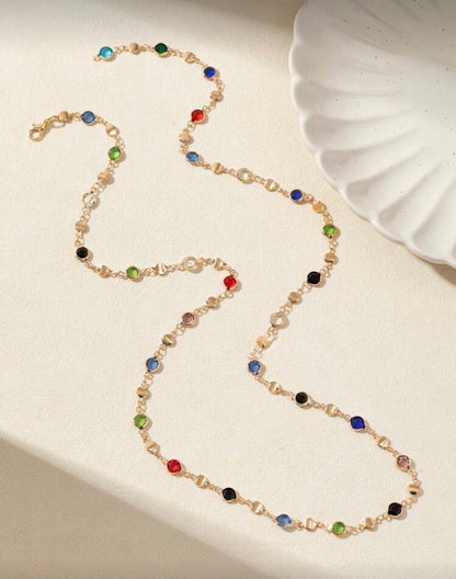 1pc Golden/Silver Women's Long Y-Shaped Necklace Party Accessory, Deep V Plunge Sparkling Pendant For Date, Anniversary, Birthday, Holiday, Boho Elegant Luxury Chic, Fashion & Feminine