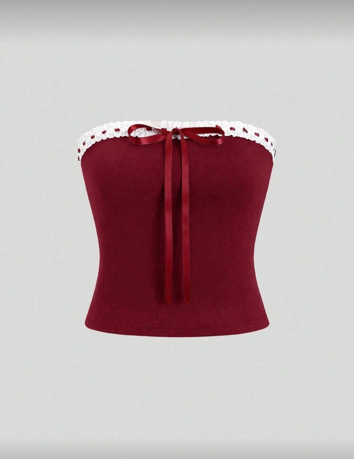 Elegant Lace-Up Bowknot Bandeau Top Y2K