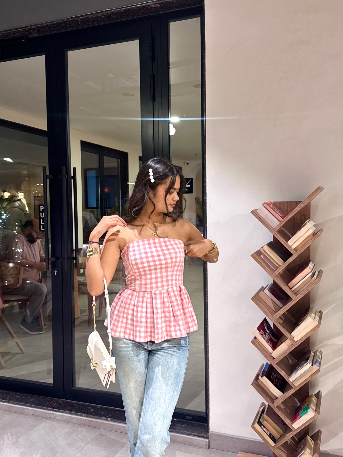 Pink Checks Elasto Top