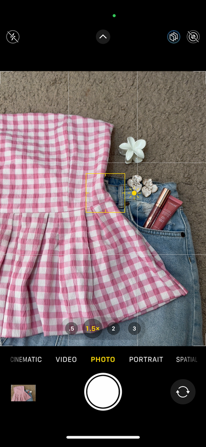 Pink Checks Elasto Top