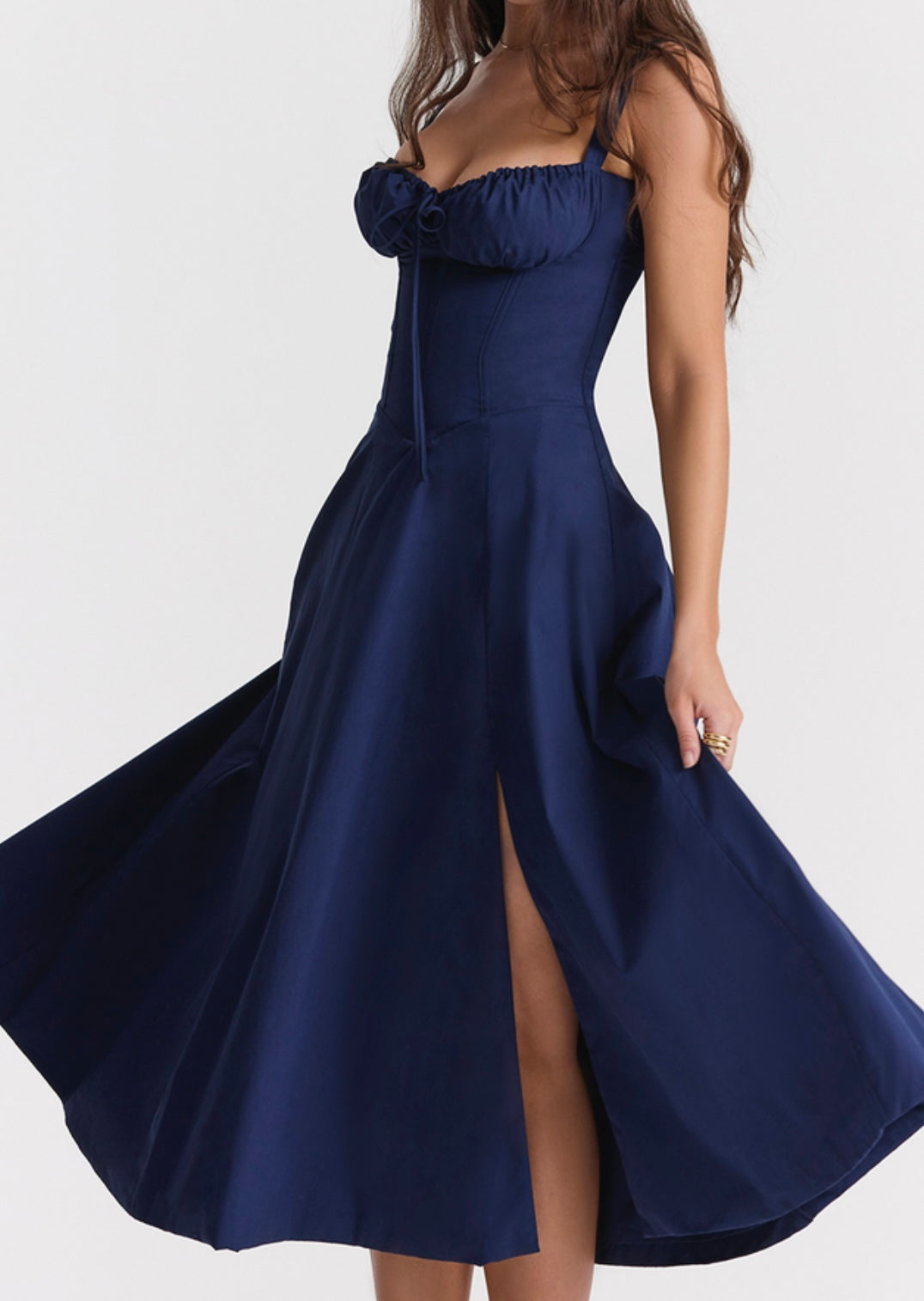 AAFROSE Royal blue bustier maxi dress