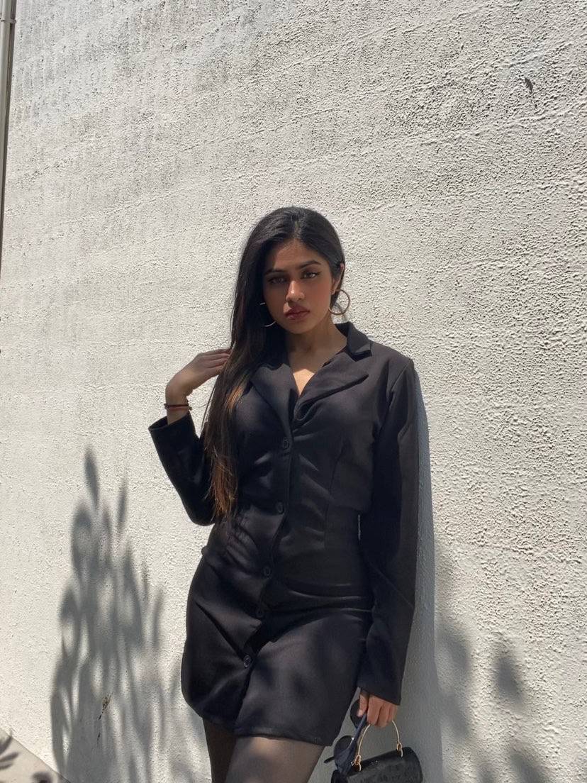 AAFROSE Black blazer dress