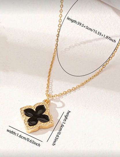 1pc Minimalist Acrylic Four-Leaf Clover Pendant Necklace