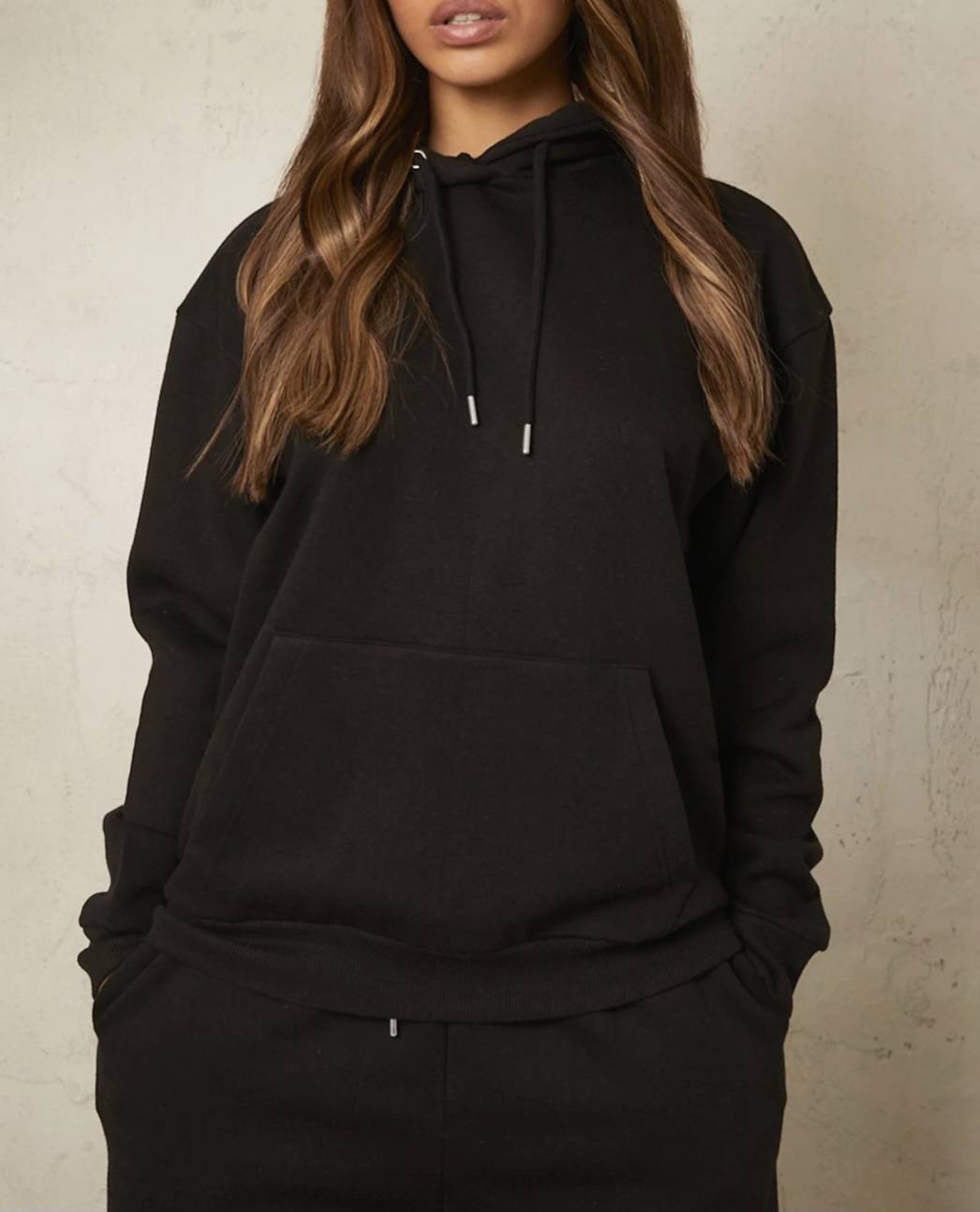 Aafrose plain black hoodie