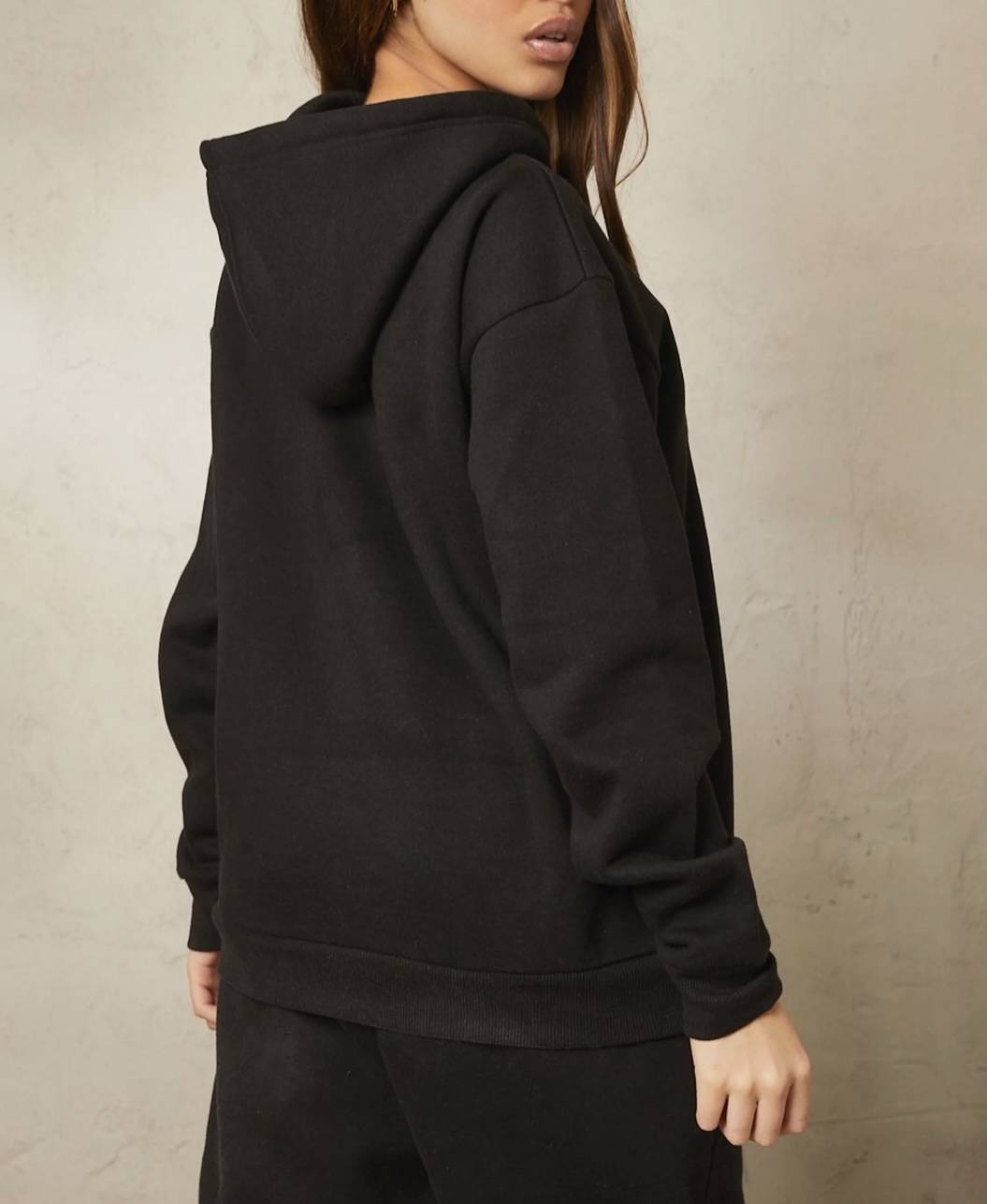 Aafrose plain black hoodie