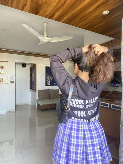 aafrose school kills print hoodie