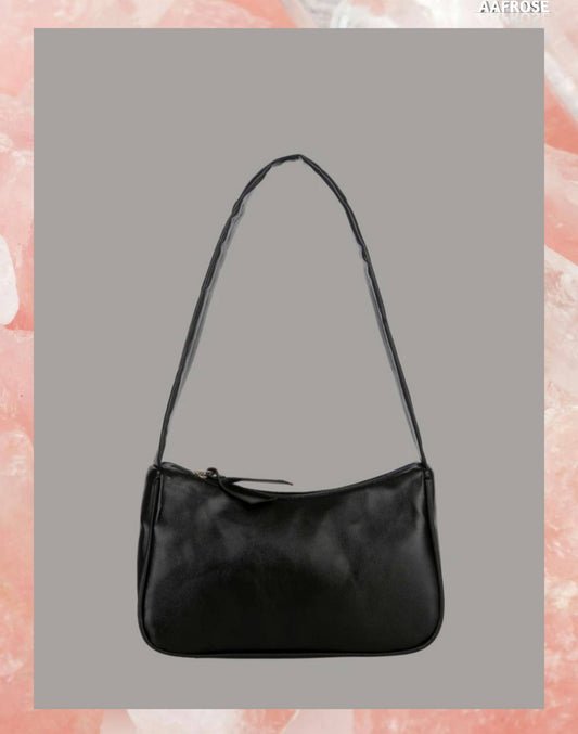 AAFROSE Minimalist Baguette Bag - Black