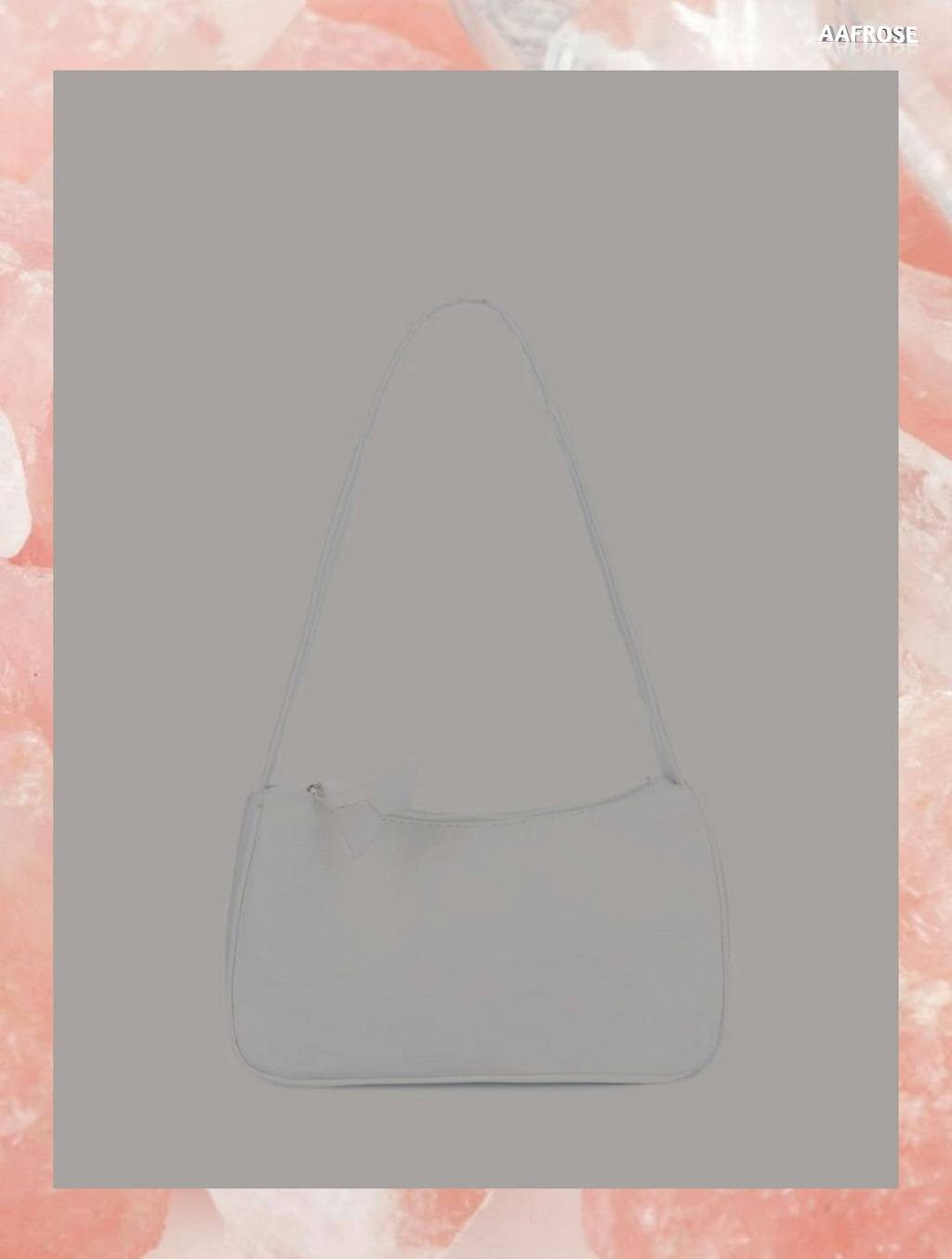 AAFROSE Minimalist Baguette Bag - White