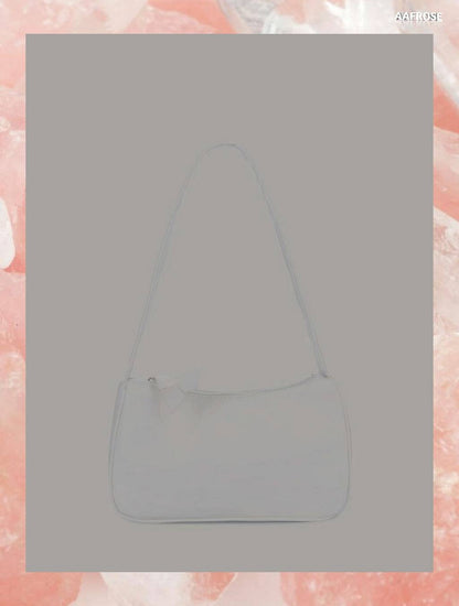 AAFROSE Minimalist Baguette Bag - White