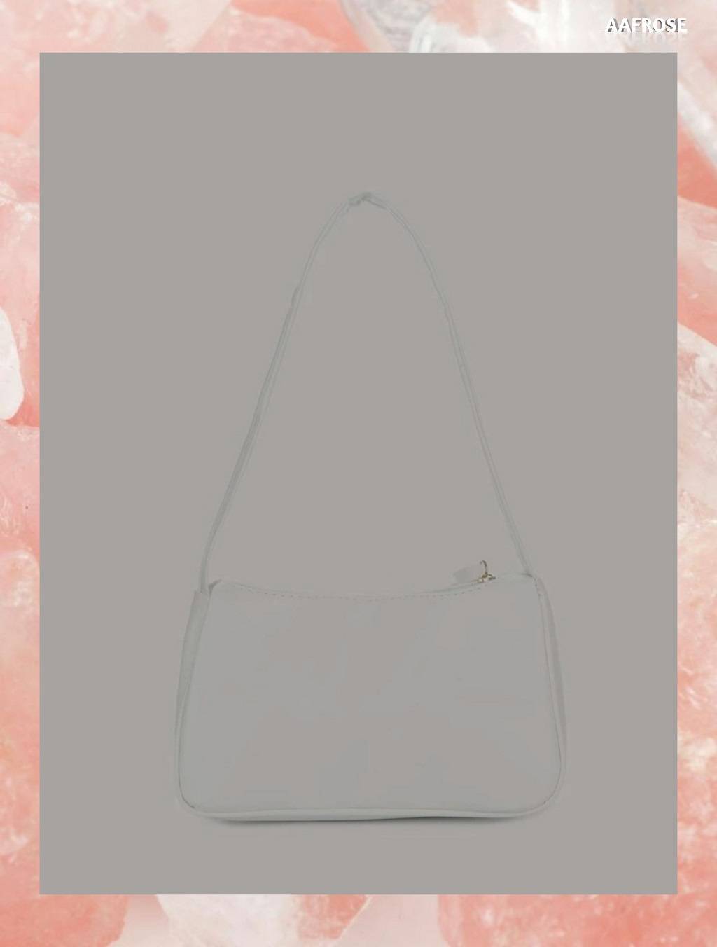 AAFROSE Minimalist Baguette Bag - White