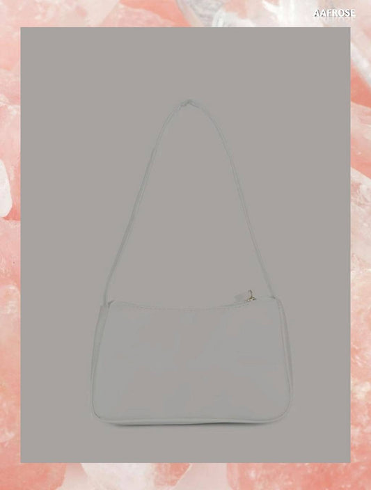 AAFROSE Minimalist Baguette Bag - White