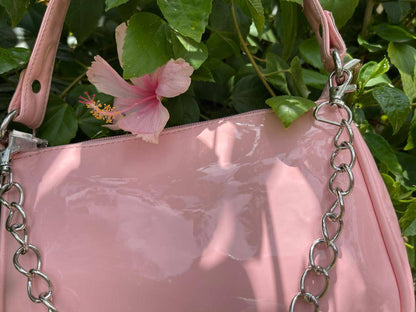 AAFROSE Chain Decore Baguette Bag - Barbie Pink