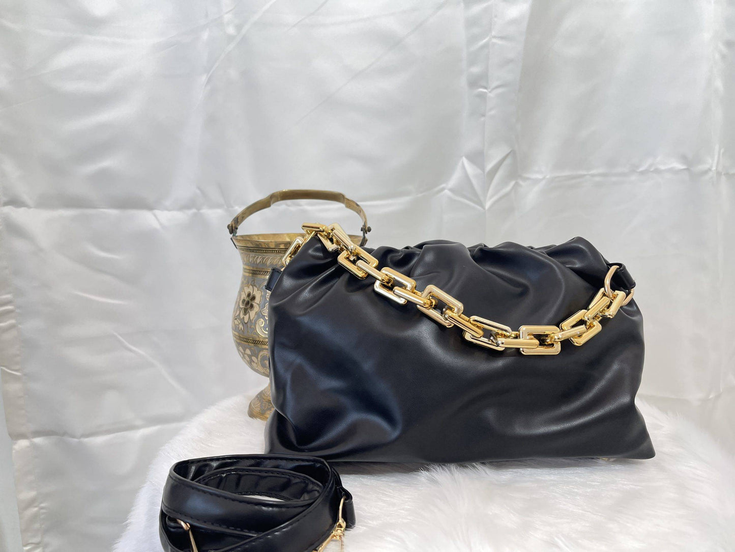 AAFROSE BLACK CLOUD BAGUETTE BAG