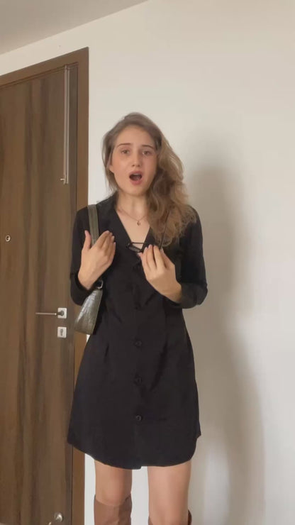 AAFROSE Black blazer dress