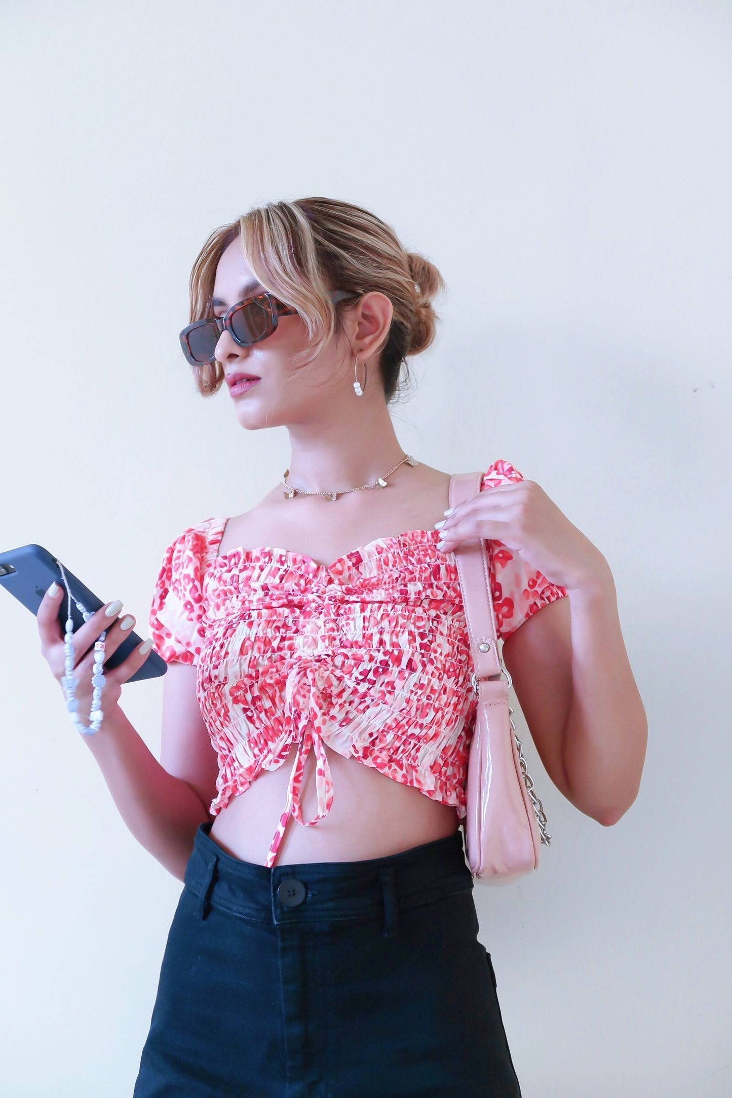 AAFROSE RED CHEETAH PRINT TOP