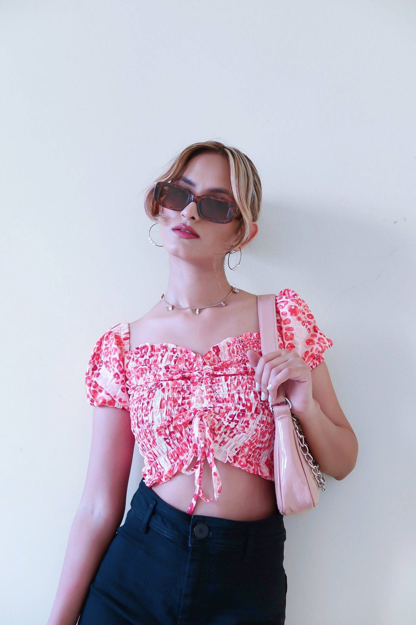 AAFROSE RED CHEETAH PRINT TOP