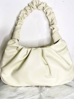AAFROSE WHITE PLATED BAGUETTE BAG